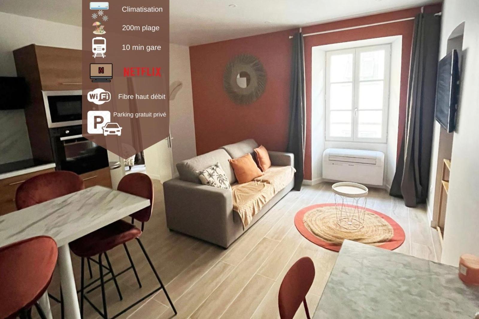 Sublime T2/ Cosy/ Clim/ Parking/Plage ม็องตง ภายนอก รูปภาพ